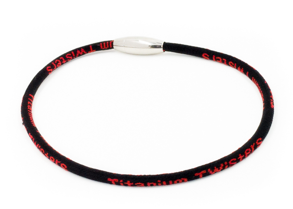 Titanium Necklace for Men Black-Red Rope
