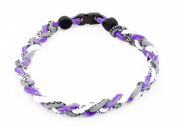 Purple/Gray/White Triple MLB Braided Necklace