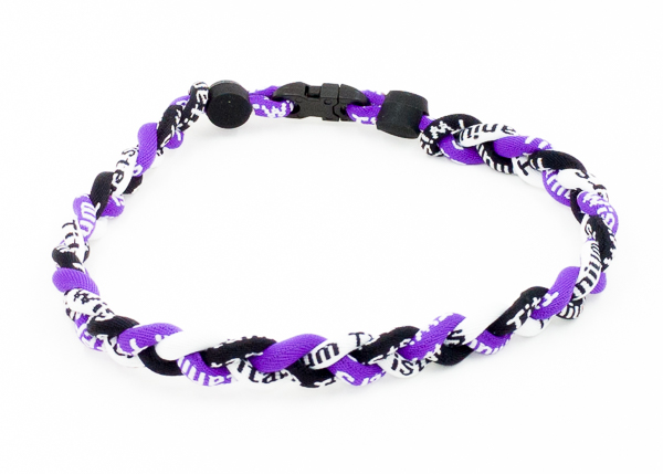 Purple/White/Black Custom Titanium Braided Necklace