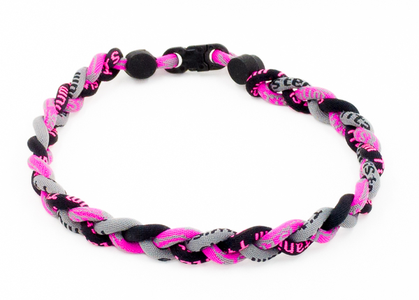 Softball Necklace - Pink / Black / Gray Triple