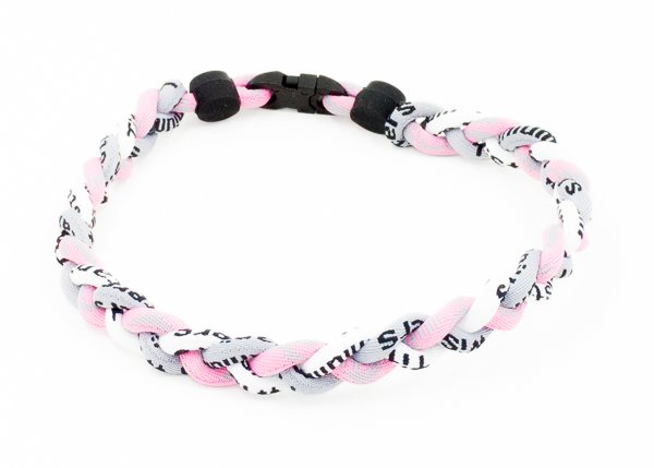 Boys Braided Necklace Light Pink-Gray Camo / Silver / White