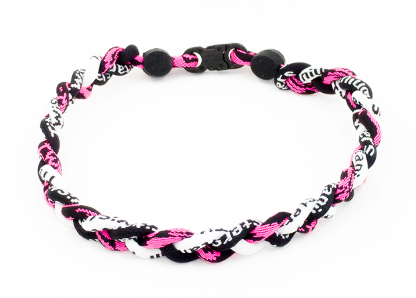 Braided Sports Necklaces Pink Camo / Black / White
