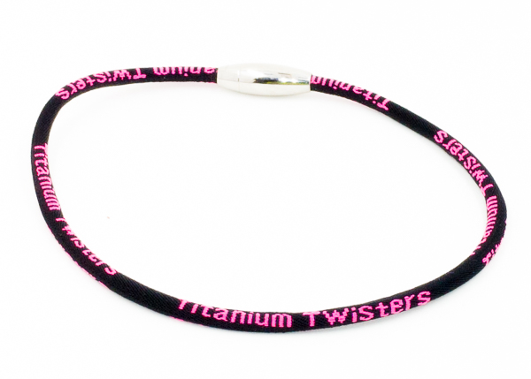 Custom Baseball Titanium Necklaces Pink on Black