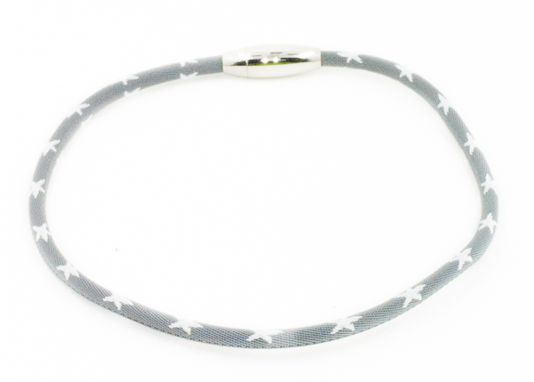 Mens Sports Necklaces - Gray Rope with White Stars.